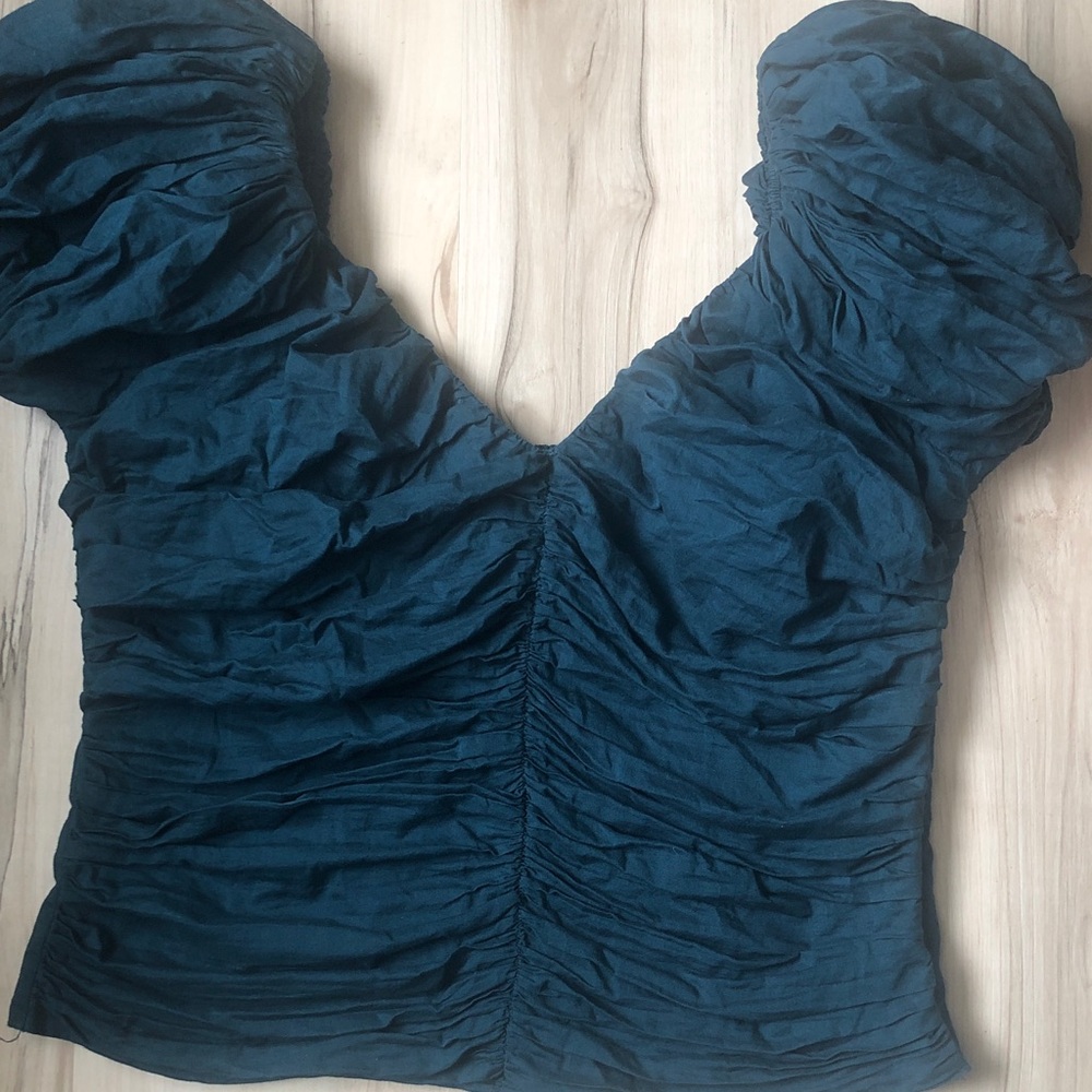 Abercrombie & Fitch Teal Ruched Top